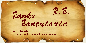 Ranko Bontulović vizit kartica